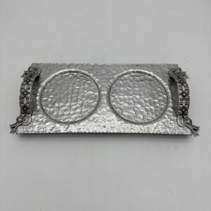 Rodney Kent Hand Wrought Hammered Aluminum Serving/Vanity Tray 403 Vintage 1940s